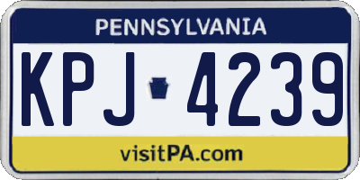 PA license plate KPJ4239