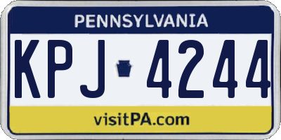 PA license plate KPJ4244