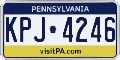 PA license plate KPJ4246