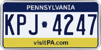 PA license plate KPJ4247