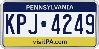 PA license plate KPJ4249