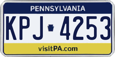 PA license plate KPJ4253