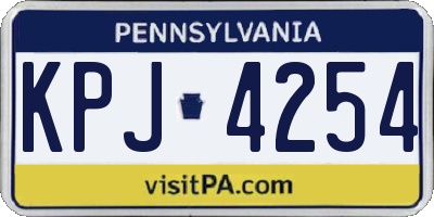 PA license plate KPJ4254
