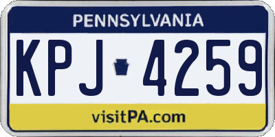 PA license plate KPJ4259