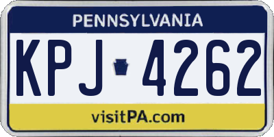 PA license plate KPJ4262