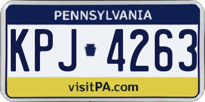 PA license plate KPJ4263
