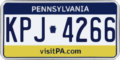 PA license plate KPJ4266