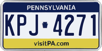 PA license plate KPJ4271