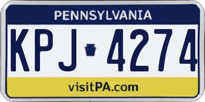 PA license plate KPJ4274