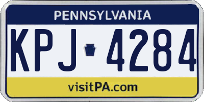 PA license plate KPJ4284