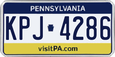 PA license plate KPJ4286
