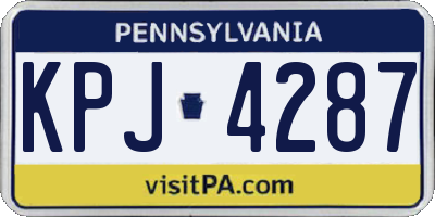 PA license plate KPJ4287