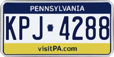 PA license plate KPJ4288