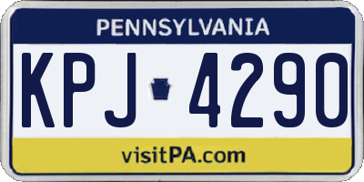 PA license plate KPJ4290