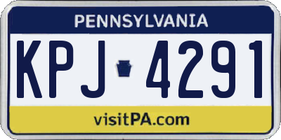 PA license plate KPJ4291