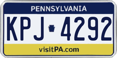 PA license plate KPJ4292