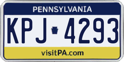 PA license plate KPJ4293