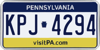 PA license plate KPJ4294