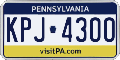PA license plate KPJ4300