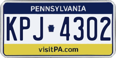 PA license plate KPJ4302