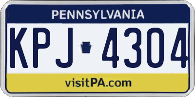 PA license plate KPJ4304