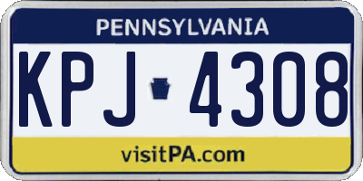 PA license plate KPJ4308