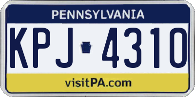 PA license plate KPJ4310