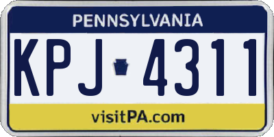 PA license plate KPJ4311