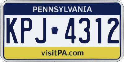 PA license plate KPJ4312