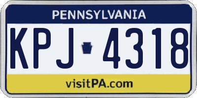 PA license plate KPJ4318