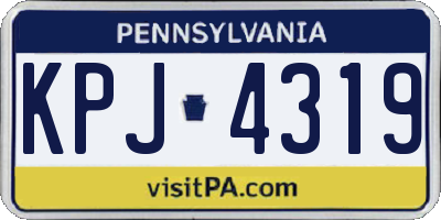PA license plate KPJ4319