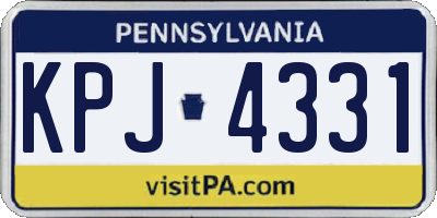 PA license plate KPJ4331