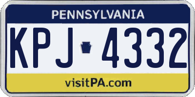 PA license plate KPJ4332