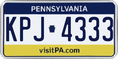 PA license plate KPJ4333
