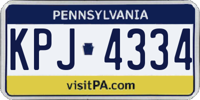 PA license plate KPJ4334