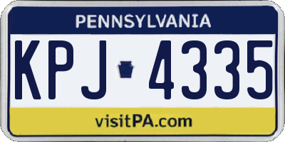 PA license plate KPJ4335