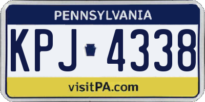 PA license plate KPJ4338