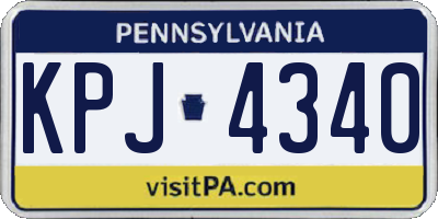 PA license plate KPJ4340