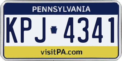 PA license plate KPJ4341