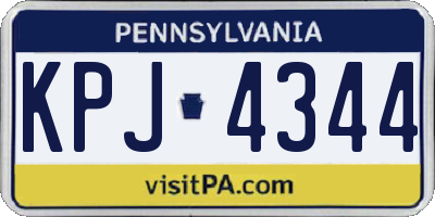 PA license plate KPJ4344