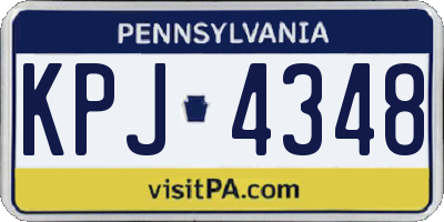 PA license plate KPJ4348