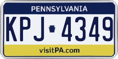 PA license plate KPJ4349