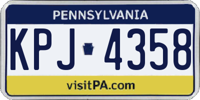 PA license plate KPJ4358