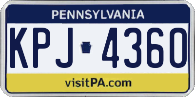 PA license plate KPJ4360