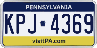 PA license plate KPJ4369