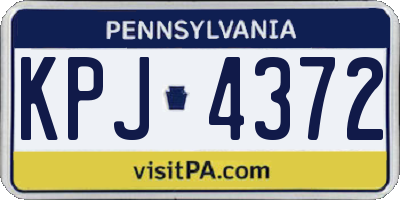PA license plate KPJ4372