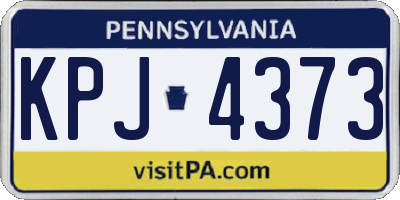 PA license plate KPJ4373