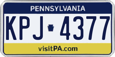 PA license plate KPJ4377