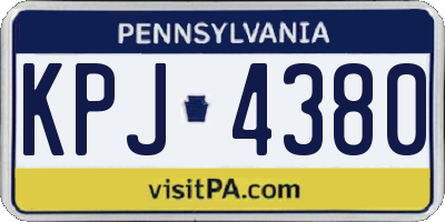 PA license plate KPJ4380