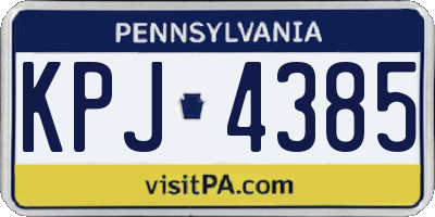 PA license plate KPJ4385